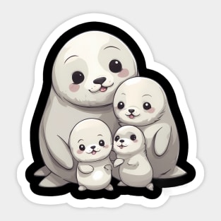 Cute Seal Family Sticker